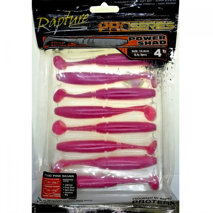 Rapture Power Shad 20 Pezzi - Esche Soft Shad Aromatizzate E Colorate Per La Pesca Ai Predatori, Linea Saltwater E Dual - 5