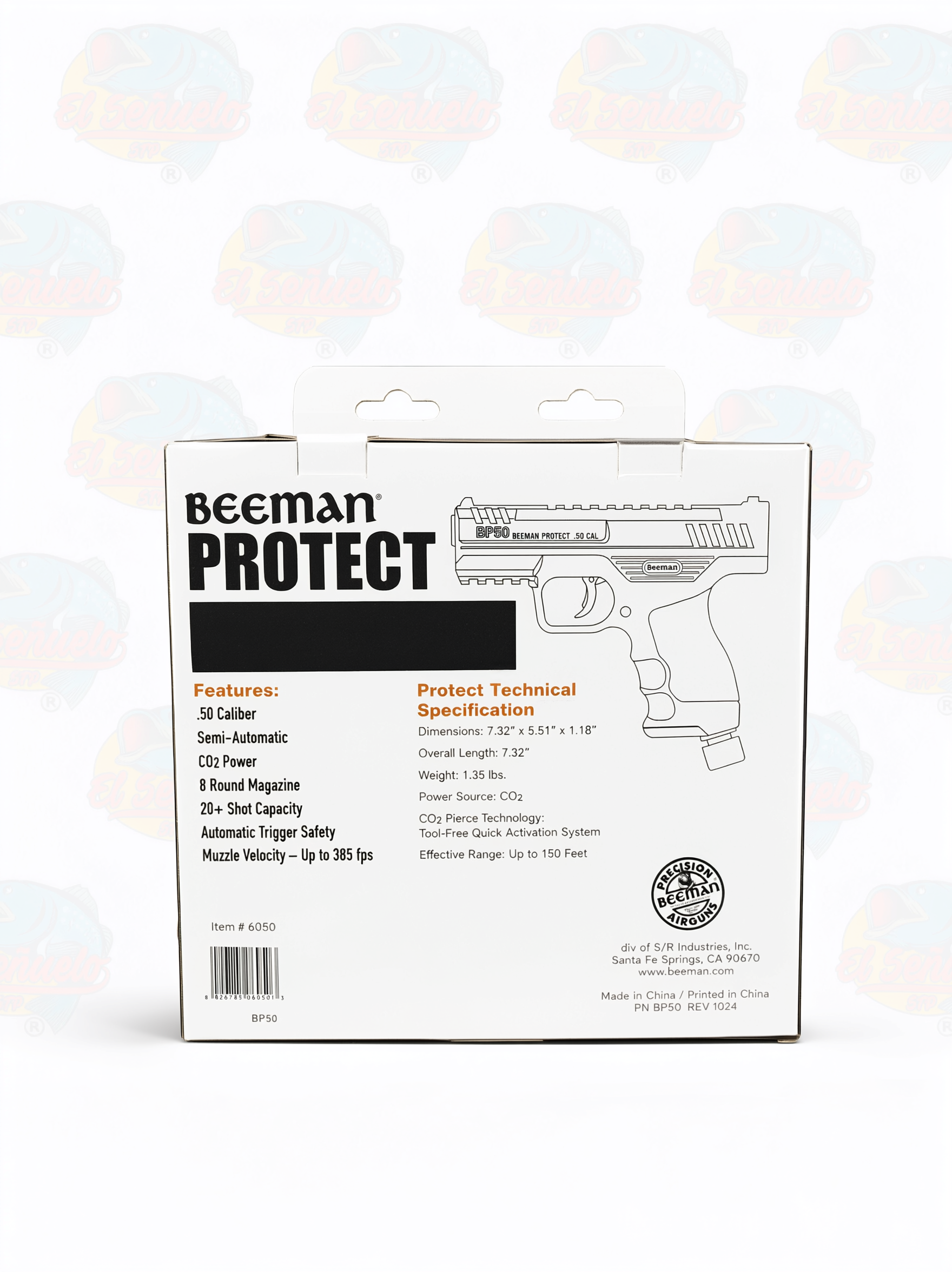 Pistola Beeman BP50 .50 CO2 | Defensa No Letal + 13 Balines - Imagen 3